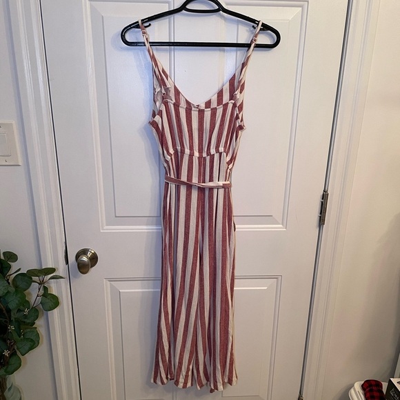 California Moon Rise - Red/White Striped Jumpsuit and Button Down - Picture 2 of 6